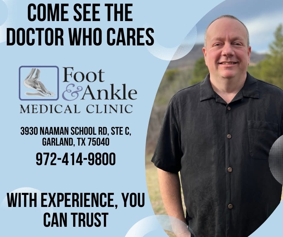 Schedule a podiatrist appointment at Foot & Ankle Medical Clinic in Garland TX and Wylie TX